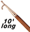 10 foot Teak & Bronze Boat Hook