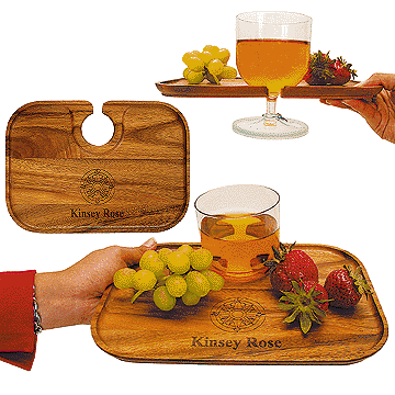 Engraved Canape' AppetizerTrays,  Set of 6