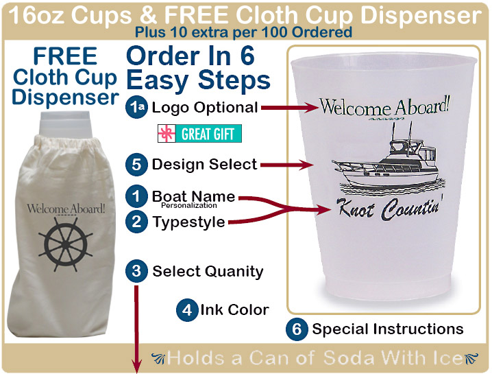 16 Oz Frosted Squeezable Glass & Personalized Cloth Gift Bag