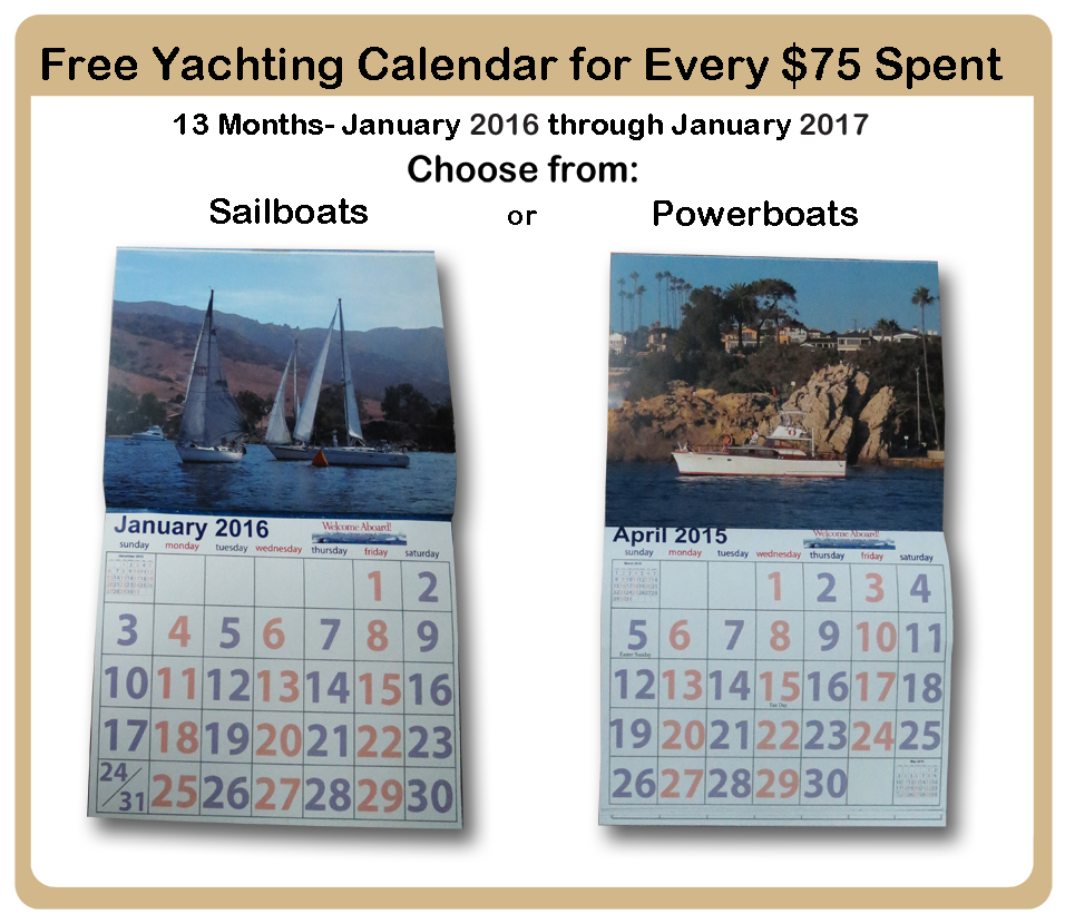 2015 13-month Boating Calendar, Free with $75 Purchase