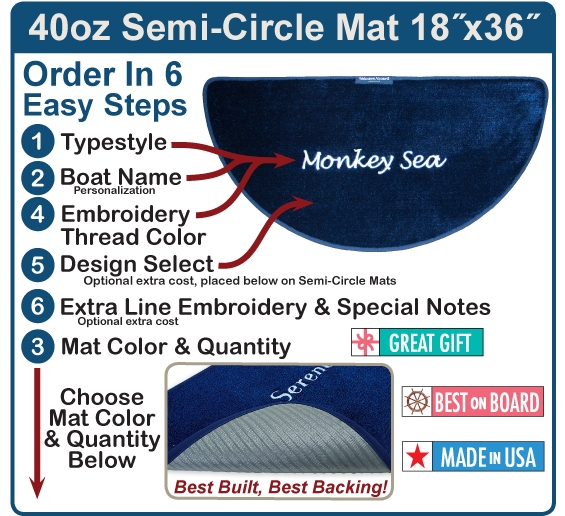 Semi-Circle Premium 40oz Sunbrella Edged Doormats