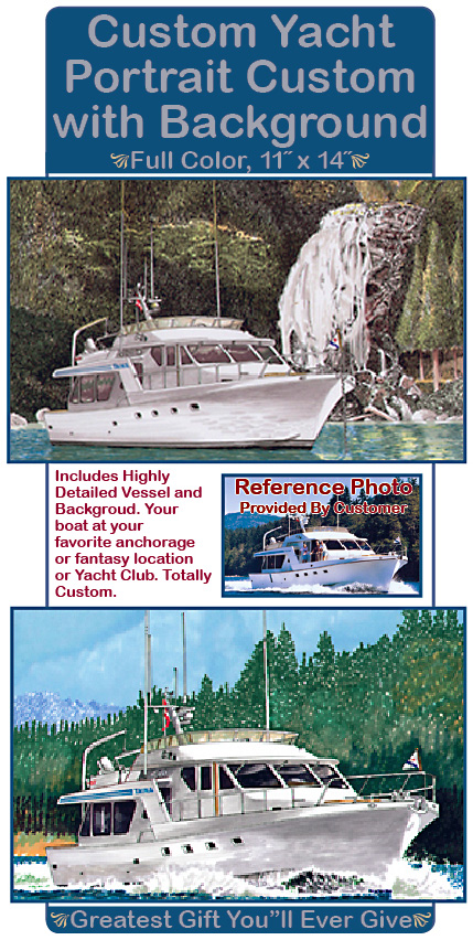 Custom Yacht Portrait with Custom Background