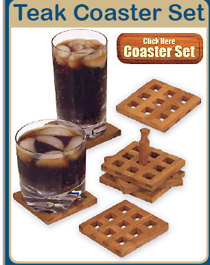 Click Here to Order Teak Coaster Set