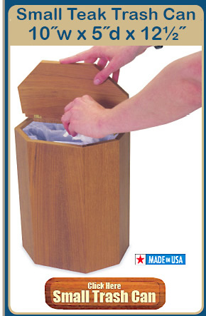 Click Here to Order the Small Teak Trash Can