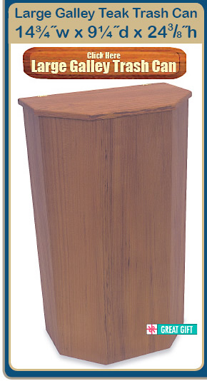 Click Here to Order the Large Galley Teak Trash Can